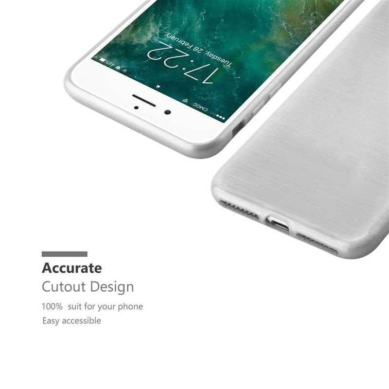 Cadorabo Hülle kompatibel mit Apple iPhone 7 PLUS / 7S PLUS / 8 PLUS Schutzhülle aus flexiblem TPU Silikon im Brushed Design