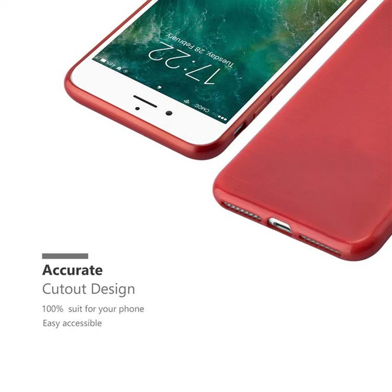 Cadorabo Hülle kompatibel mit Apple iPhone 7 PLUS / 7S PLUS / 8 PLUS Schutzhülle aus flexiblem TPU Silikon im Brushed Design