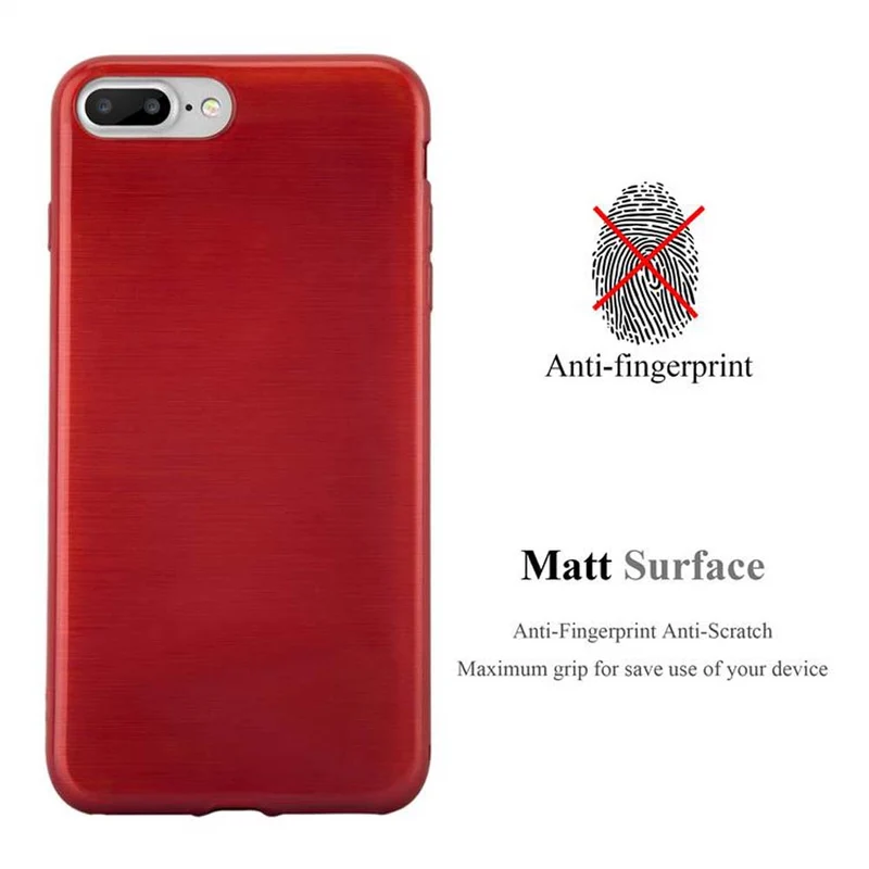 Cadorabo Hülle kompatibel mit Apple iPhone 7 PLUS / 7S PLUS / 8 PLUS Schutzhülle aus flexiblem TPU Silikon im Brushed Design