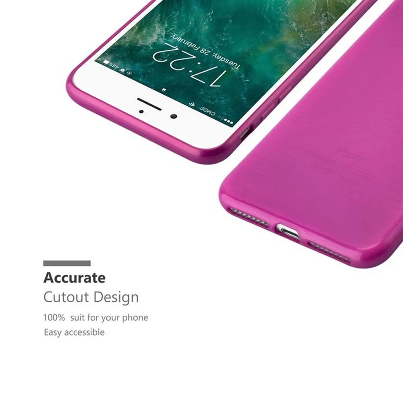 Cadorabo Hülle kompatibel mit Apple iPhone 7 PLUS / 7S PLUS / 8 PLUS Schutzhülle aus flexiblem TPU Silikon im Brushed Design
