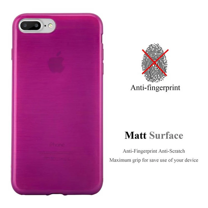 Cadorabo Hülle kompatibel mit Apple iPhone 7 PLUS / 7S PLUS / 8 PLUS Schutzhülle aus flexiblem TPU Silikon im Brushed Design