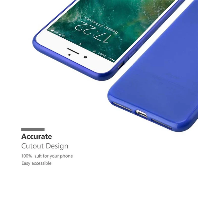 Cadorabo Hülle kompatibel mit Apple iPhone 7 PLUS / 7S PLUS / 8 PLUS Schutzhülle aus flexiblem TPU Silikon im Brushed Design