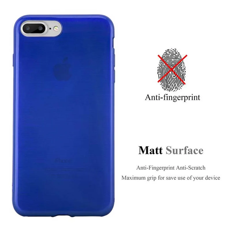 Cadorabo Hülle kompatibel mit Apple iPhone 7 PLUS / 7S PLUS / 8 PLUS Schutzhülle aus flexiblem TPU Silikon im Brushed Design