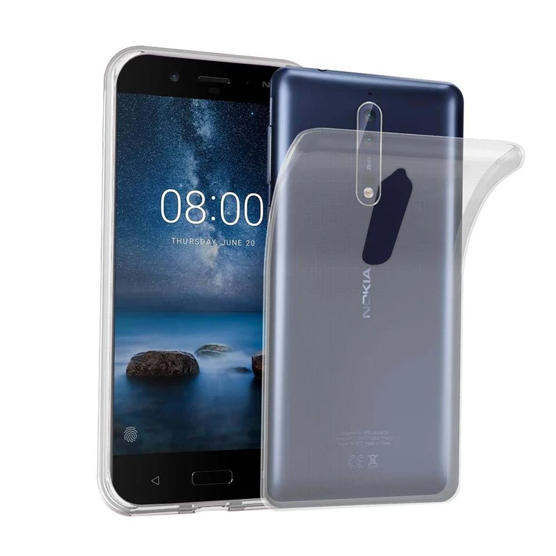 Cadorabo Hülle kompatibel mit Nokia 8 2017 Schutzhülle aus flexiblem TPU Silikon
