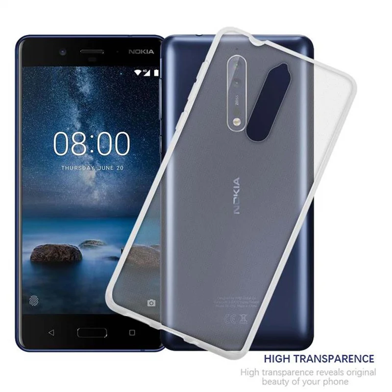 Cadorabo Hülle kompatibel mit Nokia 8 2017 Schutzhülle aus flexiblem TPU Silikon