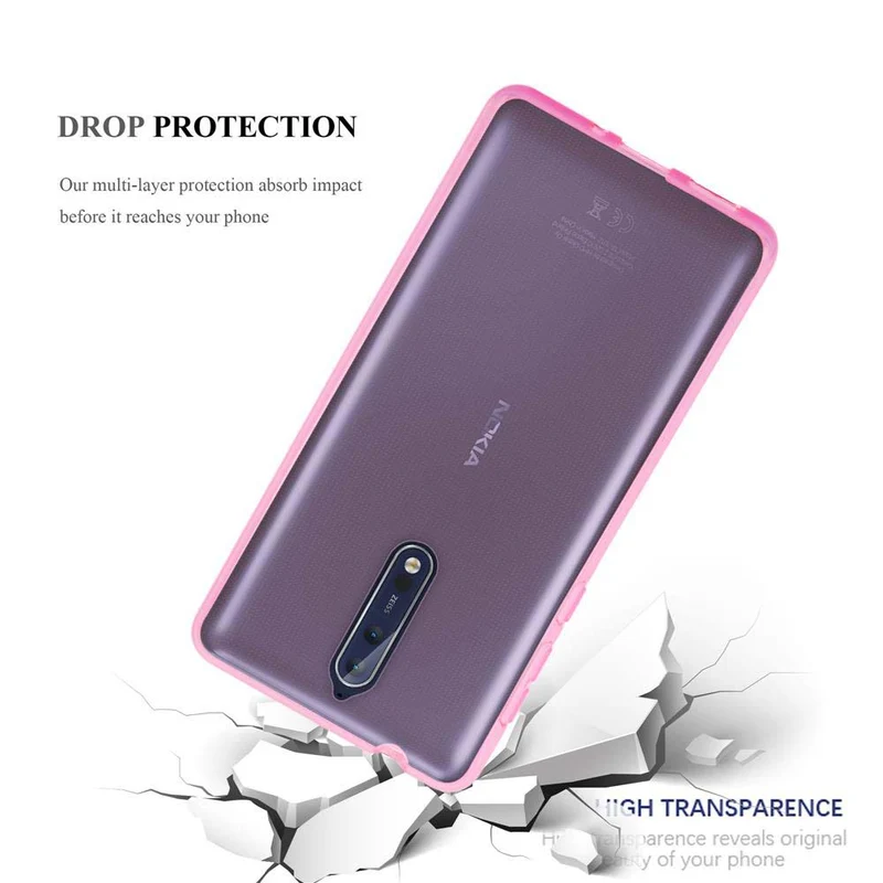Cadorabo Hülle kompatibel mit Nokia 8 2017 Schutzhülle aus flexiblem TPU Silikon