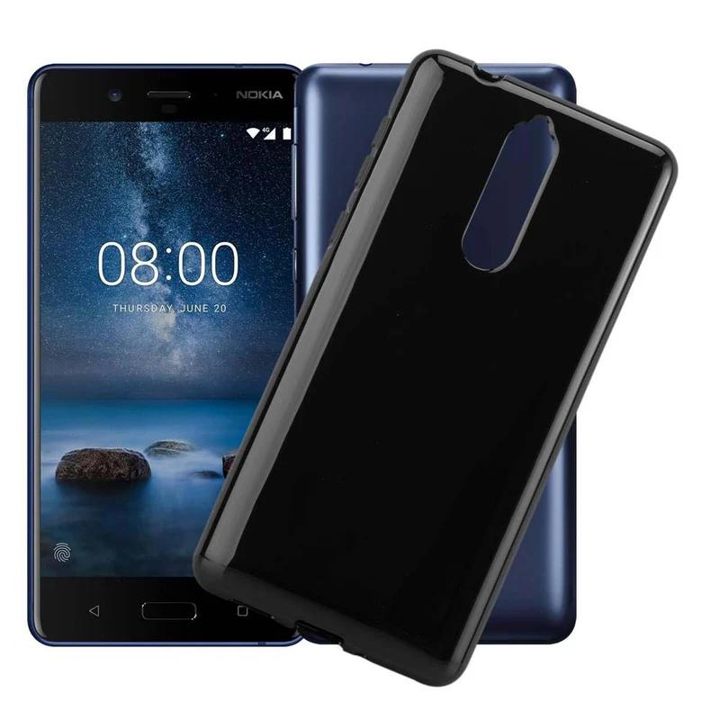Cadorabo Hülle kompatibel mit Nokia 8 2017 Schutzhülle aus flexiblem TPU Silikon