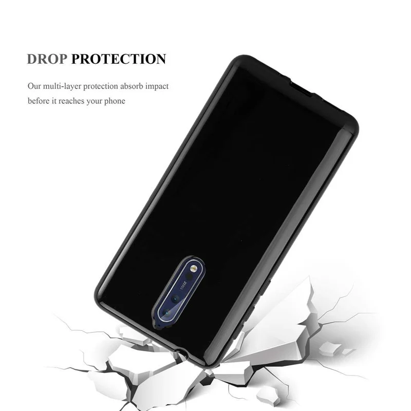 Cadorabo Hülle kompatibel mit Nokia 8 2017 Schutzhülle aus flexiblem TPU Silikon