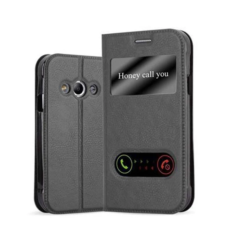 Cadorabo Hülle kompatibel mit Samsung Galaxy XCover 3 Schutzhülle mit Magnetverschluss, Standfunktion und 2 Sichtfenstern