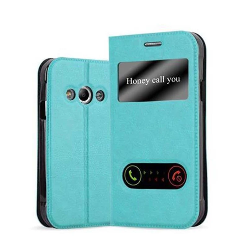 Cadorabo Hülle kompatibel mit Samsung Galaxy XCover 3 Schutzhülle mit Magnetverschluss, Standfunktion und 2 Sichtfenstern