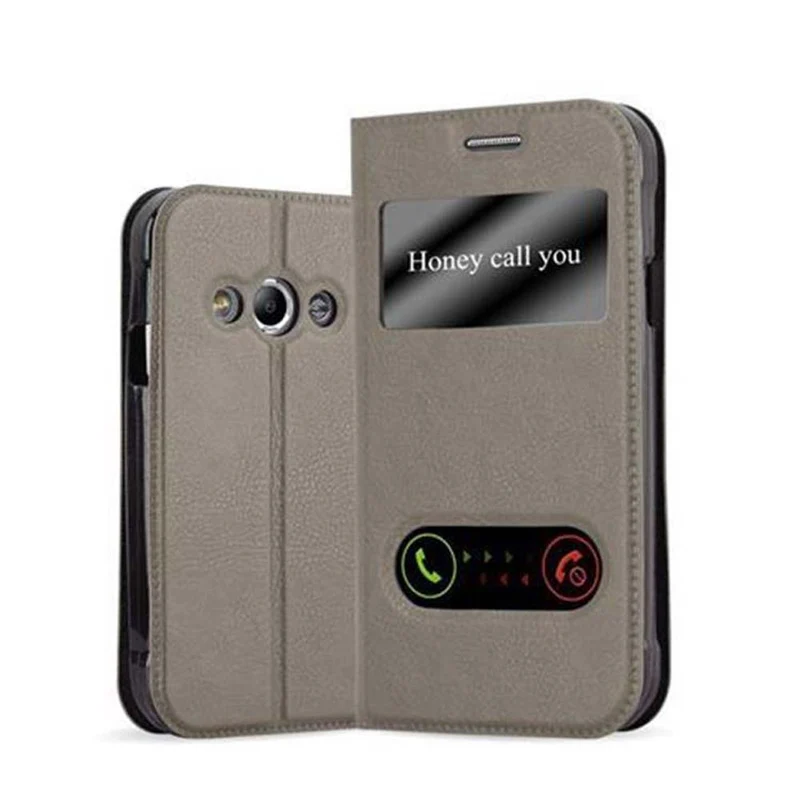 Cadorabo Hülle kompatibel mit Samsung Galaxy XCover 3 Schutzhülle mit Magnetverschluss, Standfunktion und 2 Sichtfenstern