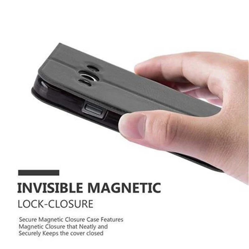Cadorabo Hülle kompatibel mit Samsung Galaxy XCover 3 Schutzhülle mit Magnetverschluss, Standfunktion und 2 Sichtfenstern