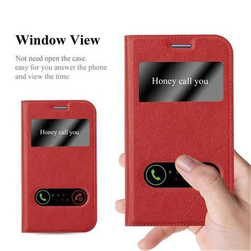 Cadorabo Hülle kompatibel mit Samsung Galaxy XCover 3 Schutzhülle mit Magnetverschluss, Standfunktion und 2 Sichtfenstern