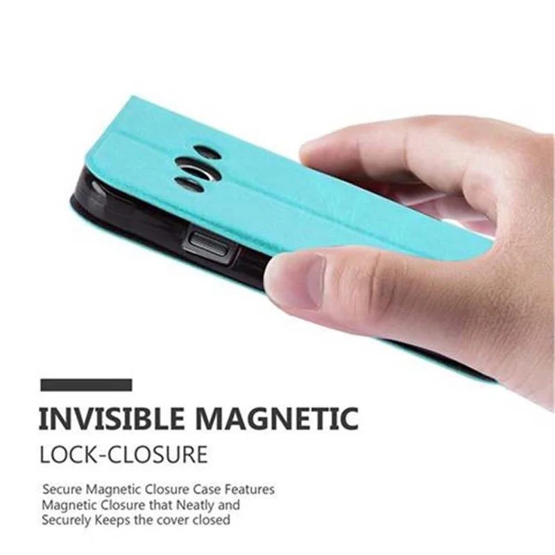 Cadorabo Hülle kompatibel mit Samsung Galaxy XCover 3 Schutzhülle mit Magnetverschluss, Standfunktion und 2 Sichtfenstern