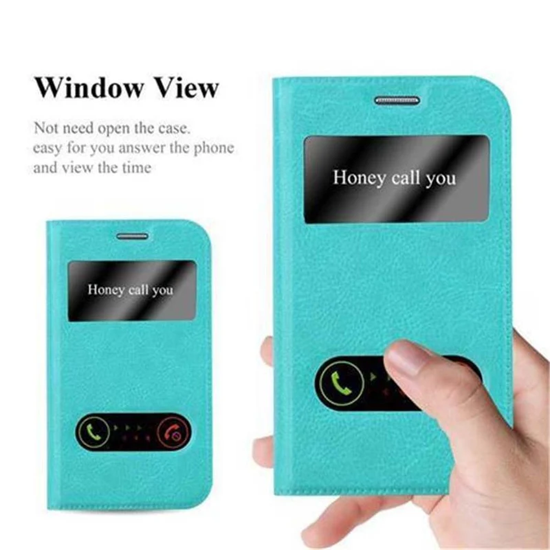 Cadorabo Hülle kompatibel mit Samsung Galaxy XCover 3 Schutzhülle mit Magnetverschluss, Standfunktion und 2 Sichtfenstern