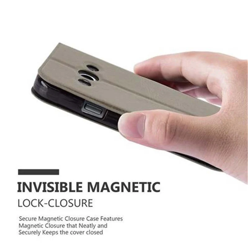 Cadorabo Hülle kompatibel mit Samsung Galaxy XCover 3 Schutzhülle mit Magnetverschluss, Standfunktion und 2 Sichtfenstern