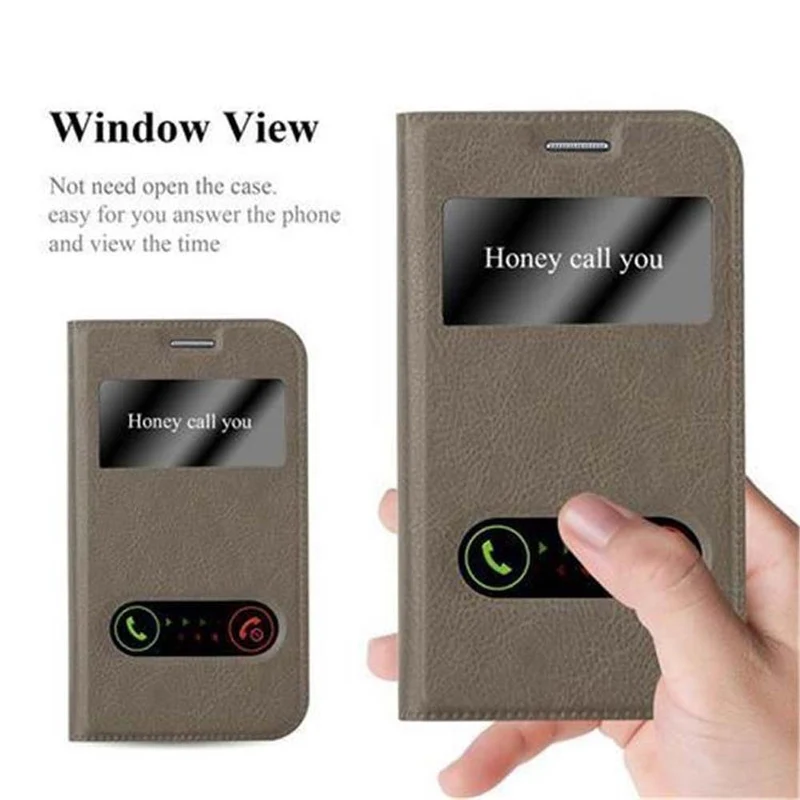 Cadorabo Hülle kompatibel mit Samsung Galaxy XCover 3 Schutzhülle mit Magnetverschluss, Standfunktion und 2 Sichtfenstern