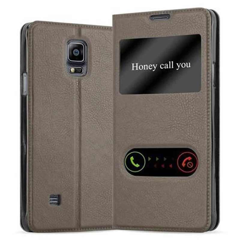 Cadorabo Hülle kompatibel mit Samsung Galaxy NOTE 4 Schutzhülle mit Magnetverschluss, Standfunktion und 2 Sichtfenstern
