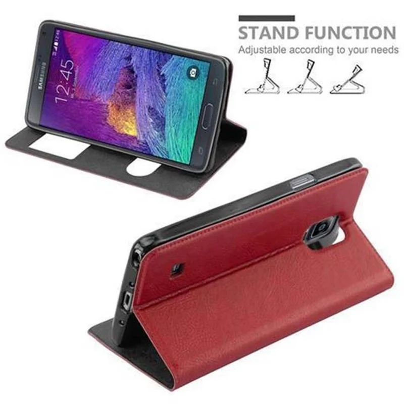 Cadorabo Hülle kompatibel mit Samsung Galaxy NOTE 4 Schutzhülle mit Magnetverschluss, Standfunktion und 2 Sichtfenstern