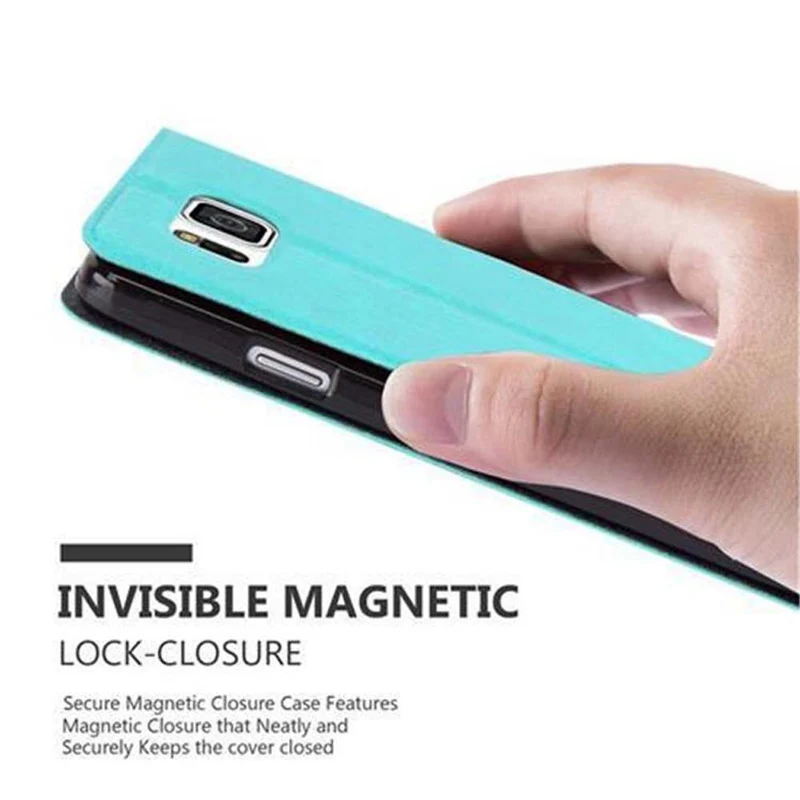 Cadorabo Hülle kompatibel mit Samsung Galaxy ALPHA Schutzhülle mit Magnetverschluss, Standfunktion und 2 Sichtfenstern