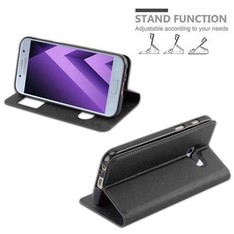 Cadorabo Hülle kompatibel mit Samsung Galaxy A5 2017 Schutzhülle mit Magnetverschluss, Standfunktion und 2 Sichtfenstern