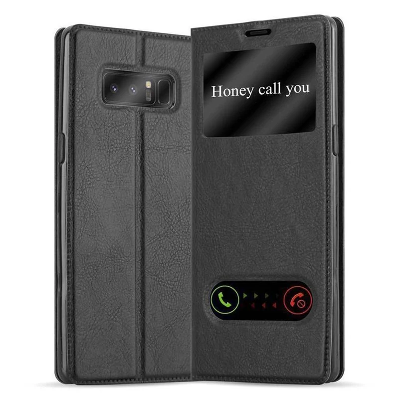 Cadorabo Hülle kompatibel mit Samsung Galaxy NOTE 8 Schutzhülle mit Magnetverschluss, Standfunktion und 2 Sichtfenstern