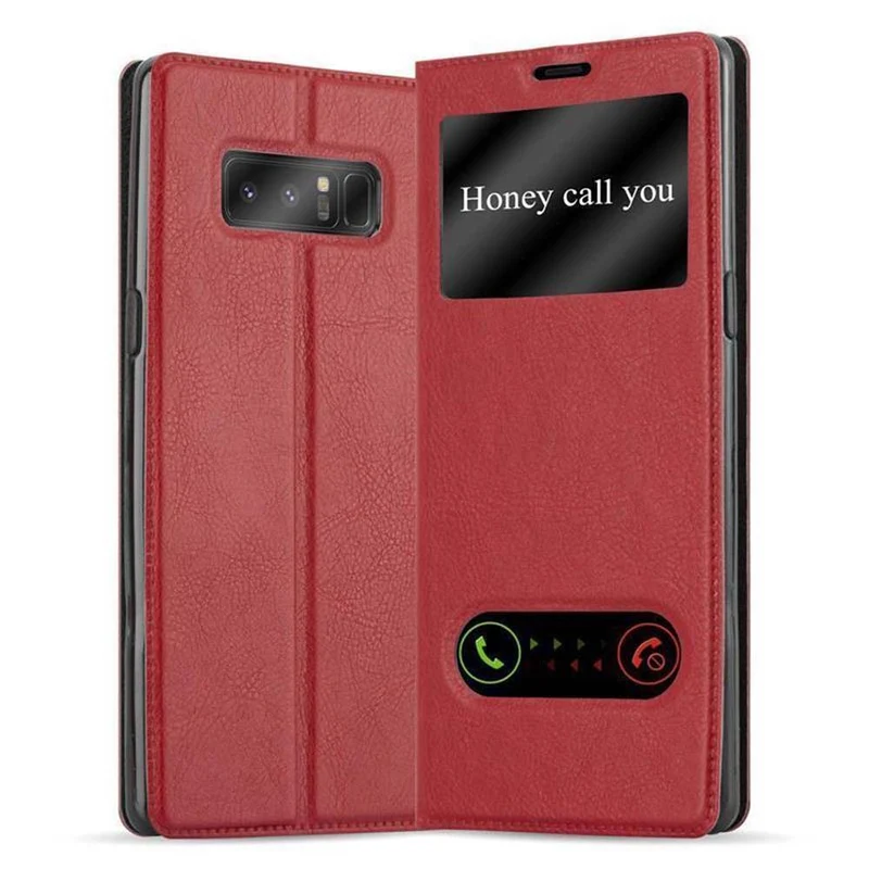 Cadorabo Hülle kompatibel mit Samsung Galaxy NOTE 8 Schutzhülle mit Magnetverschluss, Standfunktion und 2 Sichtfenstern