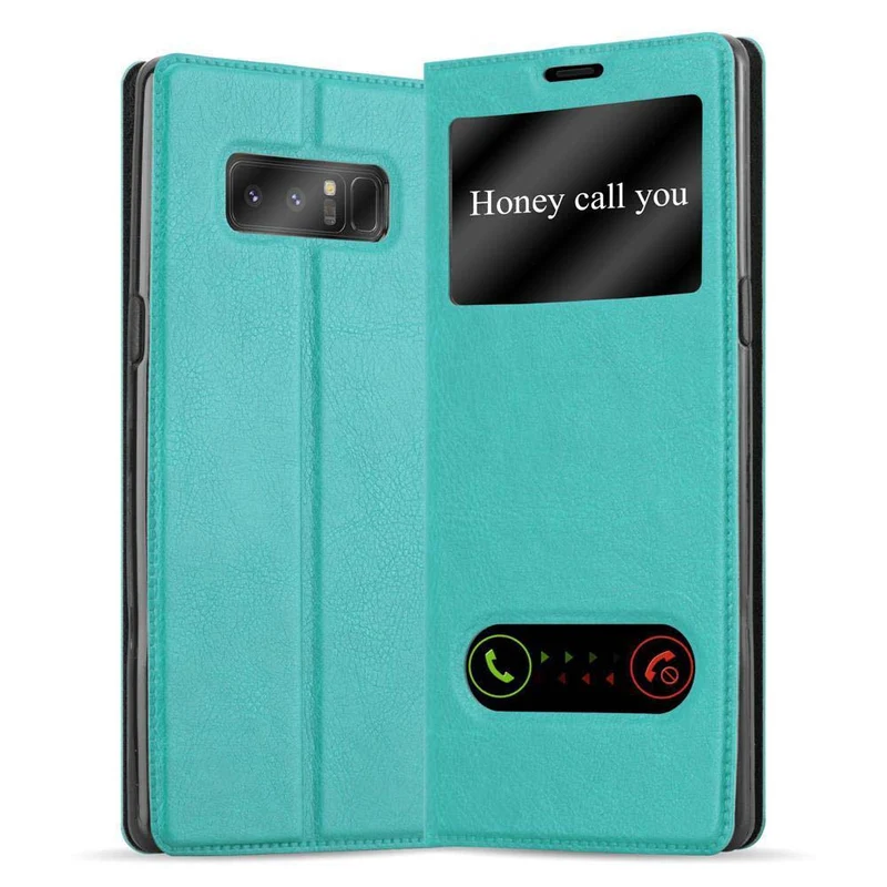 Cadorabo Hülle kompatibel mit Samsung Galaxy NOTE 8 Schutzhülle mit Magnetverschluss, Standfunktion und 2 Sichtfenstern
