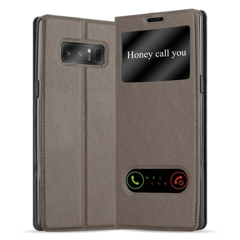 Cadorabo Hülle kompatibel mit Samsung Galaxy NOTE 8 Schutzhülle mit Magnetverschluss, Standfunktion und 2 Sichtfenstern