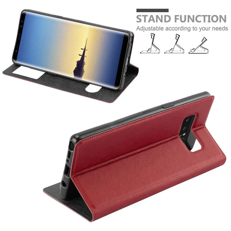 Cadorabo Hülle kompatibel mit Samsung Galaxy NOTE 8 Schutzhülle mit Magnetverschluss, Standfunktion und 2 Sichtfenstern