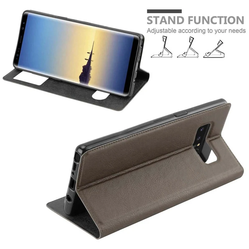 Cadorabo Hülle kompatibel mit Samsung Galaxy NOTE 8 Schutzhülle mit Magnetverschluss, Standfunktion und 2 Sichtfenstern