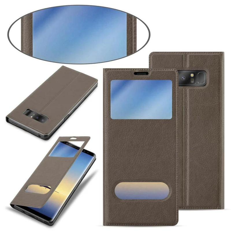 Cadorabo Hülle kompatibel mit Samsung Galaxy NOTE 8 Schutzhülle mit Magnetverschluss, Standfunktion und 2 Sichtfenstern