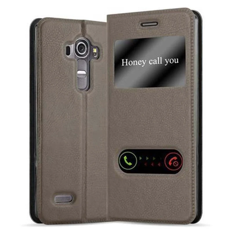Cadorabo Hülle kompatibel mit LG G4 / G4 PLUS Schutzhülle mit Magnetverschluss, Standfunktion und 2 Sichtfenstern