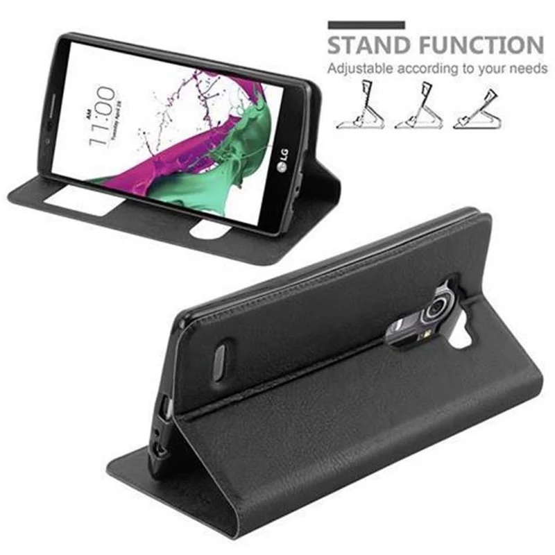 Cadorabo Hülle kompatibel mit LG G4 / G4 PLUS Schutzhülle mit Magnetverschluss, Standfunktion und 2 Sichtfenstern
