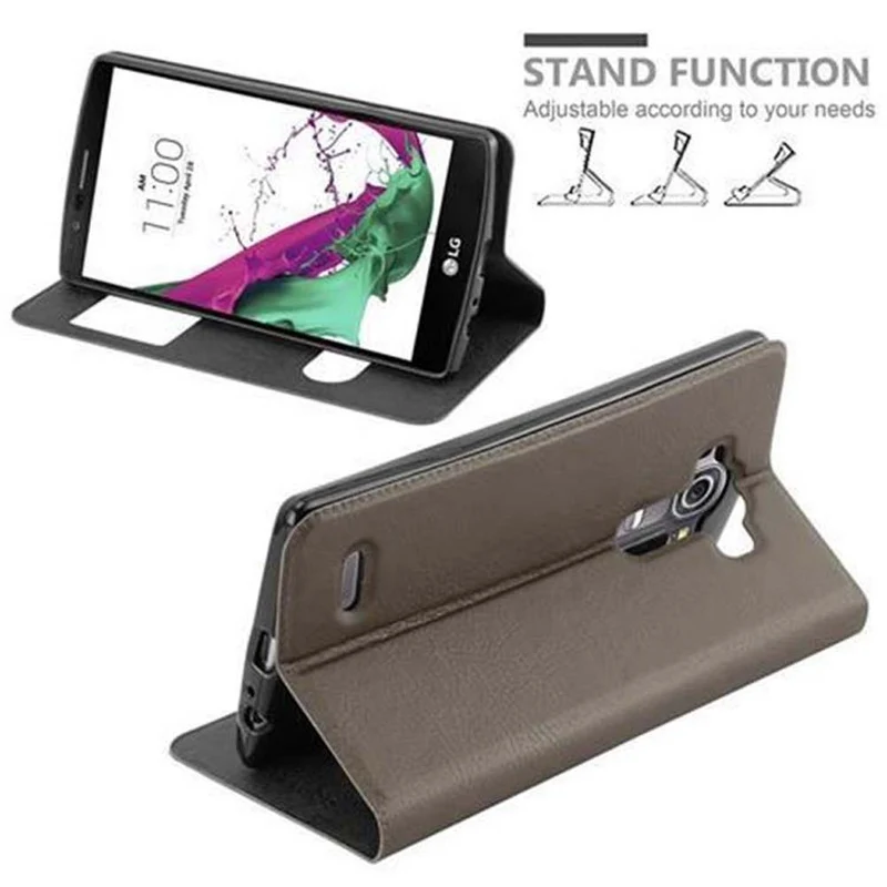 Cadorabo Hülle kompatibel mit LG G4 / G4 PLUS Schutzhülle mit Magnetverschluss, Standfunktion und 2 Sichtfenstern