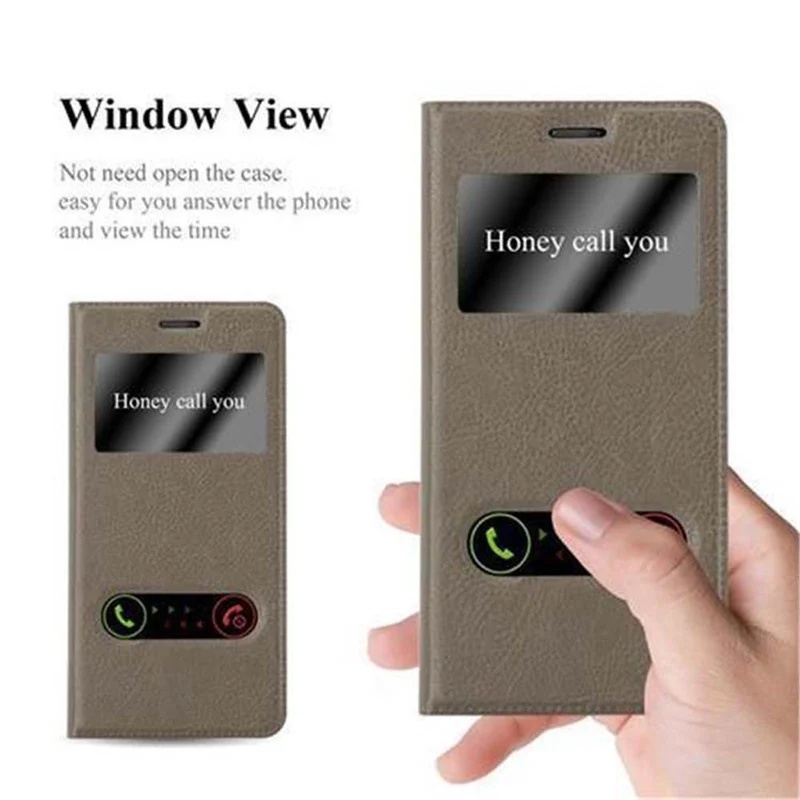Cadorabo Hülle kompatibel mit Nokia 5 2017 Schutzhülle mit Magnetverschluss, Standfunktion und 2 Sichtfenstern