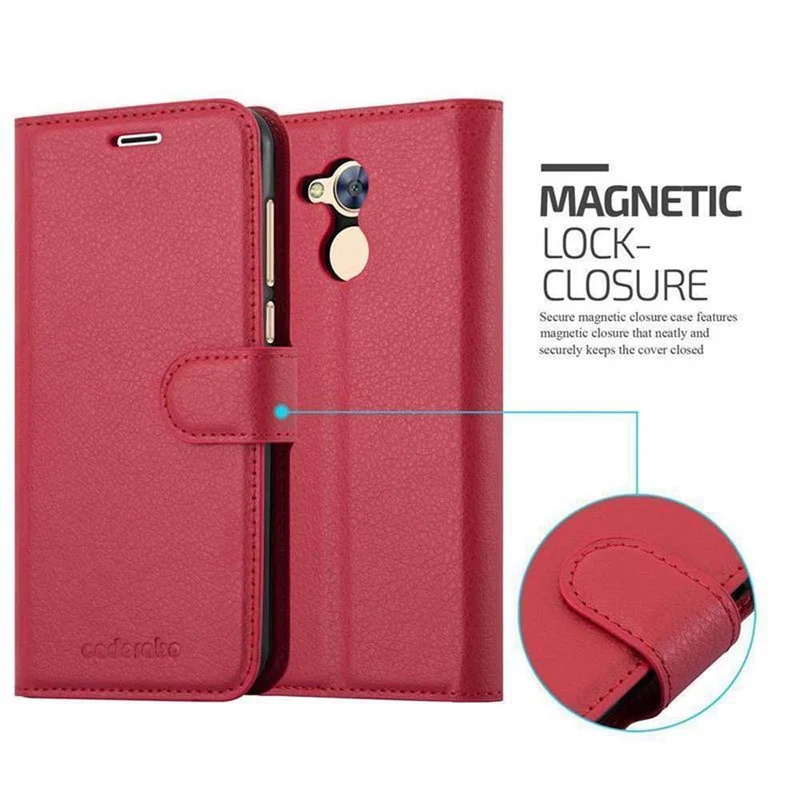 Cadorabo Hülle kompatibel mit Honor 6A Schutzhülle mit Magnetverschluss, Standfunktion und Kartenfach