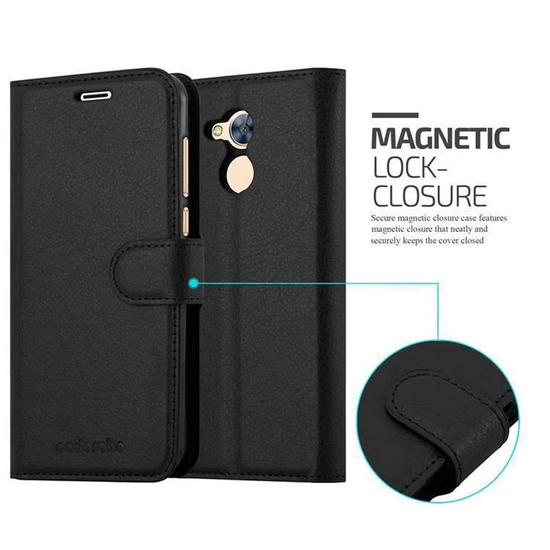 Cadorabo Hülle kompatibel mit Honor 6A Schutzhülle mit Magnetverschluss, Standfunktion und Kartenfach