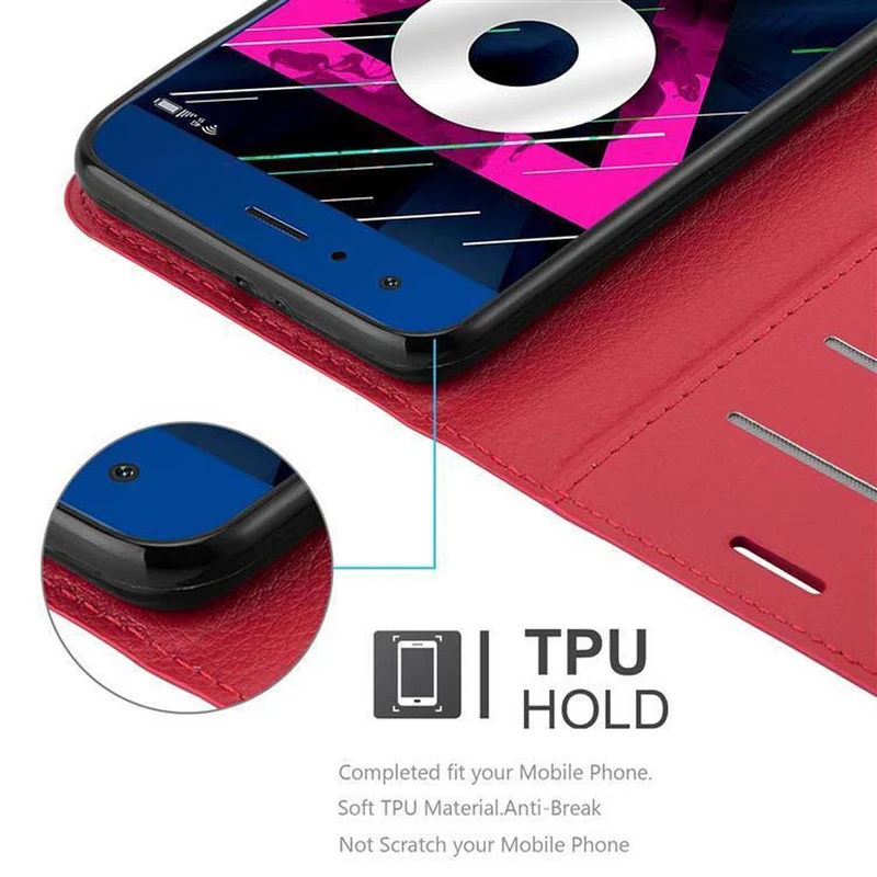 Cadorabo Hülle kompatibel mit Honor 9 Schutzhülle mit Magnetverschluss, Standfunktion und Kartenfach