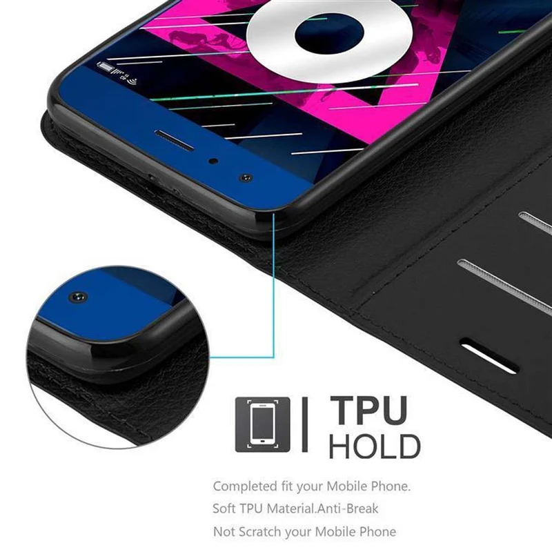 Cadorabo Hülle kompatibel mit Honor 9 Schutzhülle mit Magnetverschluss, Standfunktion und Kartenfach