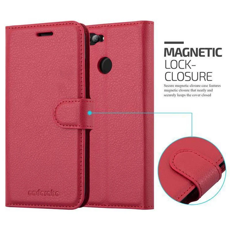 Cadorabo Hülle kompatibel mit Huawei NOVA 2 Schutzhülle mit Magnetverschluss, Standfunktion und Kartenfach