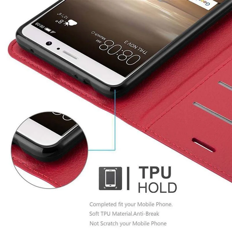 Cadorabo Hülle kompatibel mit Huawei MATE 10 / NOVA 2i Schutzhülle mit Magnetverschluss, Standfunktion und Kartenfach