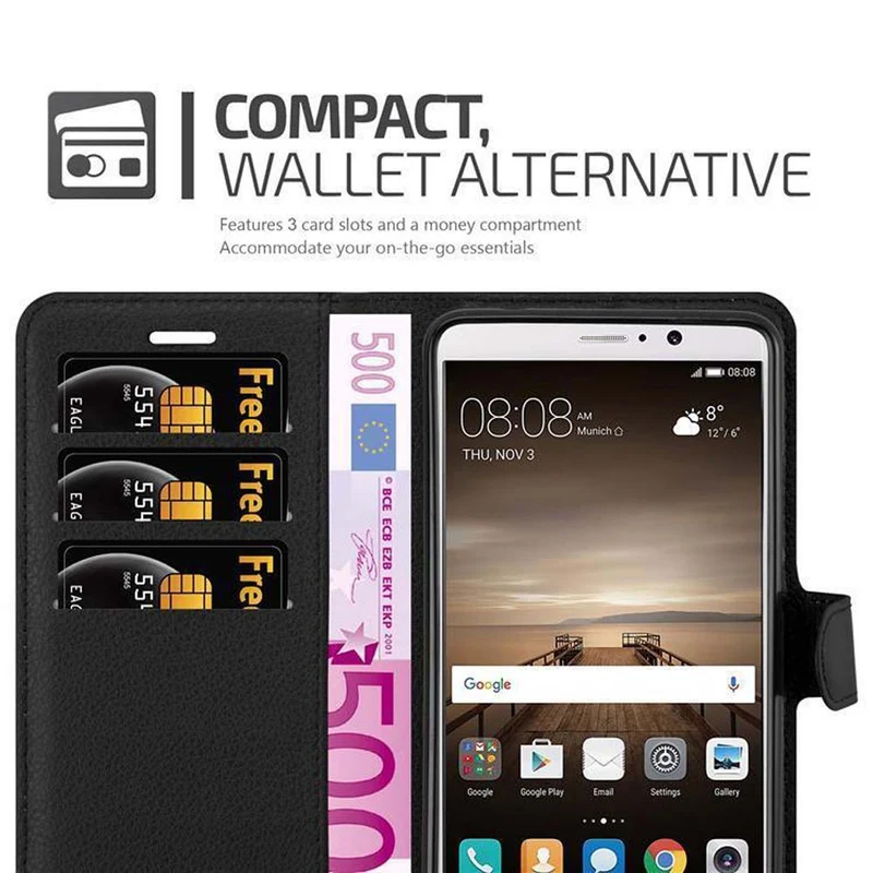 Cadorabo Hülle kompatibel mit Huawei MATE 10 / NOVA 2i Schutzhülle mit Magnetverschluss, Standfunktion und Kartenfach