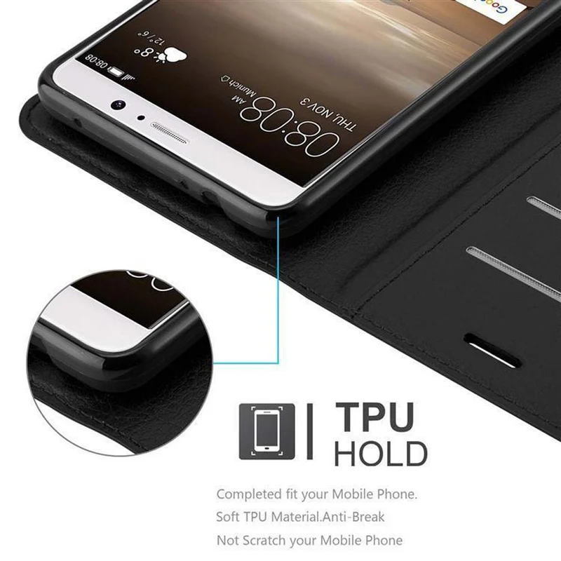 Cadorabo Hülle kompatibel mit Huawei MATE 10 / NOVA 2i Schutzhülle mit Magnetverschluss, Standfunktion und Kartenfach