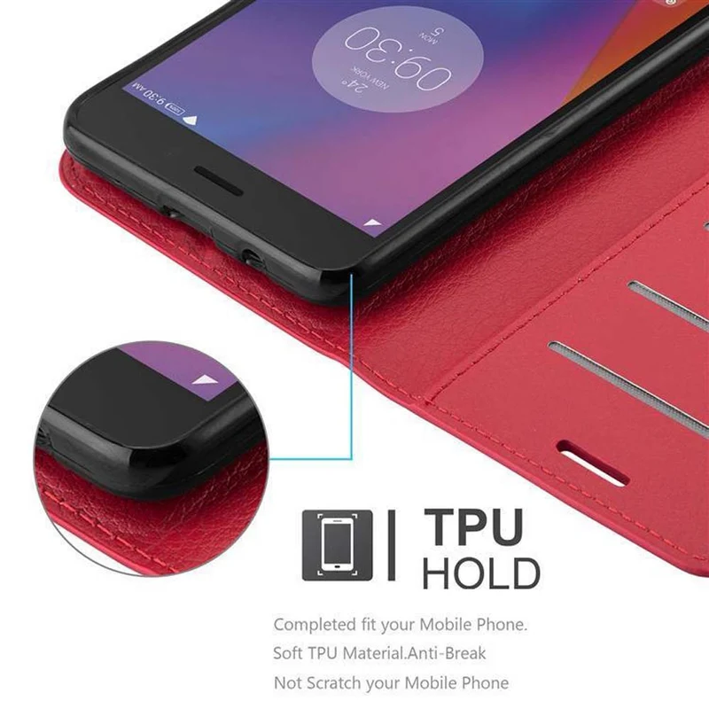 Cadorabo Hülle kompatibel mit Lenovo K6 / K6 POWER Schutzhülle mit Magnetverschluss, Standfunktion und Kartenfach