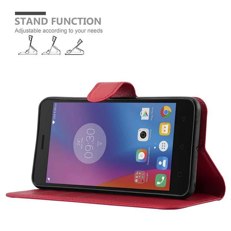 Cadorabo Hülle kompatibel mit Lenovo K6 / K6 POWER Schutzhülle mit Magnetverschluss, Standfunktion und Kartenfach