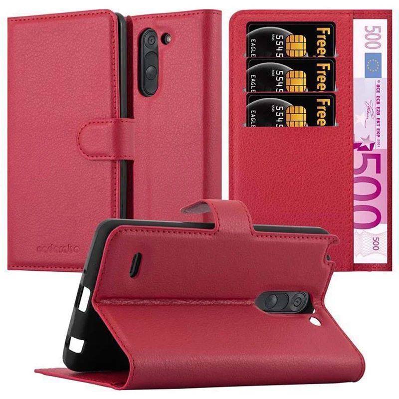 Cadorabo Hülle kompatibel mit LG G3 STYLUS Schutzhülle mit Magnetverschluss, Standfunktion und Kartenfach