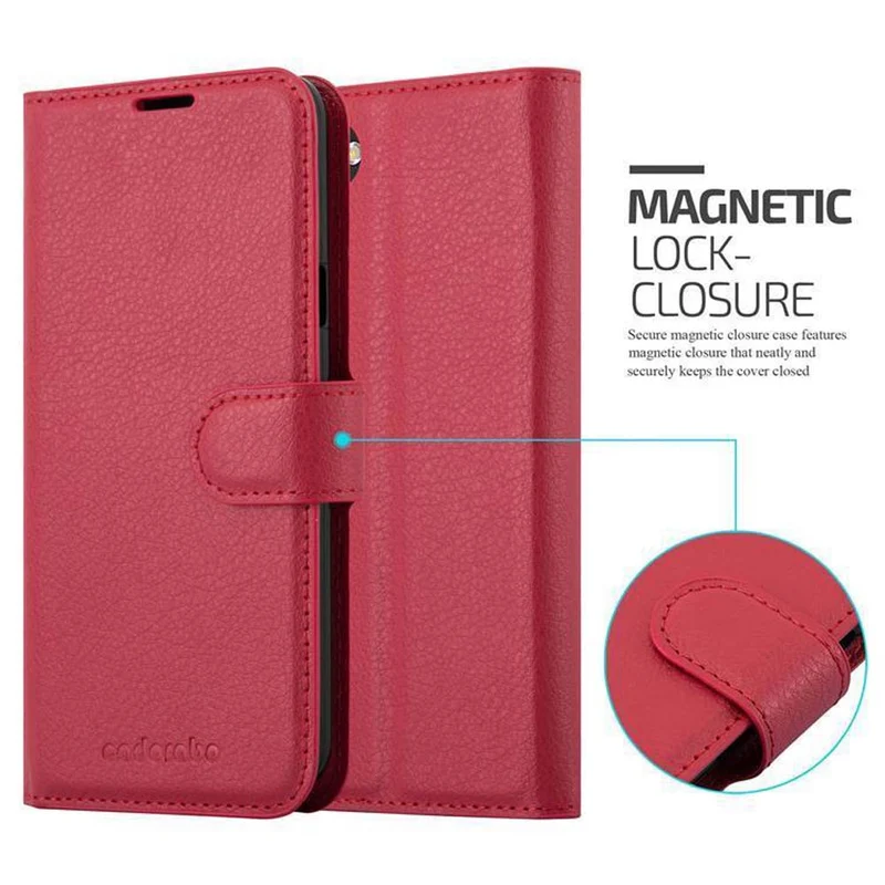 Cadorabo Hülle kompatibel mit LG Q6 / G6 MINI Schutzhülle mit Magnetverschluss, Standfunktion und Kartenfach