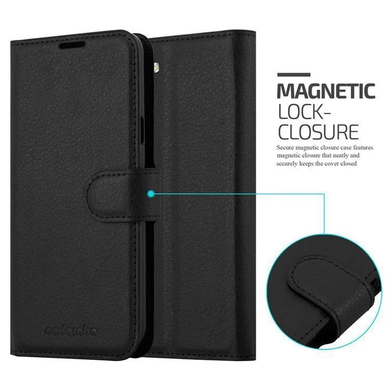 Cadorabo Hülle kompatibel mit LG Q6 / G6 MINI Schutzhülle mit Magnetverschluss, Standfunktion und Kartenfach