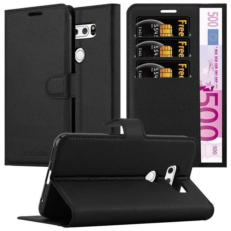 Cadorabo Hülle kompatibel mit LG V30 / V30+ / V30S / V30S+ Schutzhülle mit Magnetverschluss, Standfunktion und Kartenfach